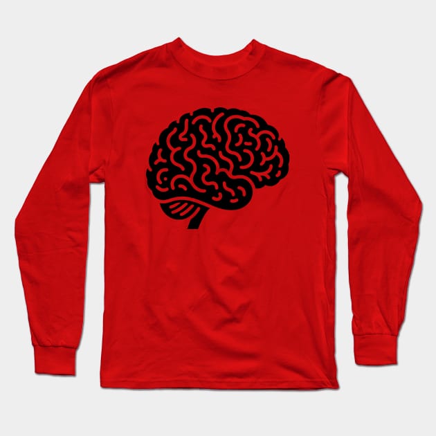 Brain Silhouette Long Sleeve T-Shirt by KayBee Gift Shop